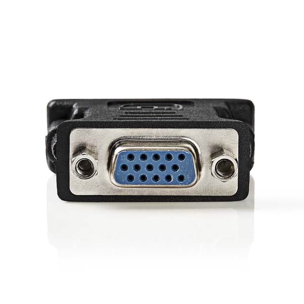Nedis DVI-adapter | DVI-I 24+5-Pin Han | VGA Hun 15p | Nikkel belagt | Rett | PVC | Sort | Boks