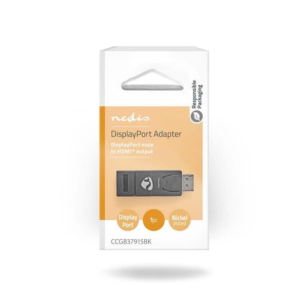 Nedis DisplayPort adapter | DisplayPort Han | HDMI ™ -udgang | 1080p@60Hz | Nikkelplateret | Lige | Runde | ABS | ABS | Sort | Box