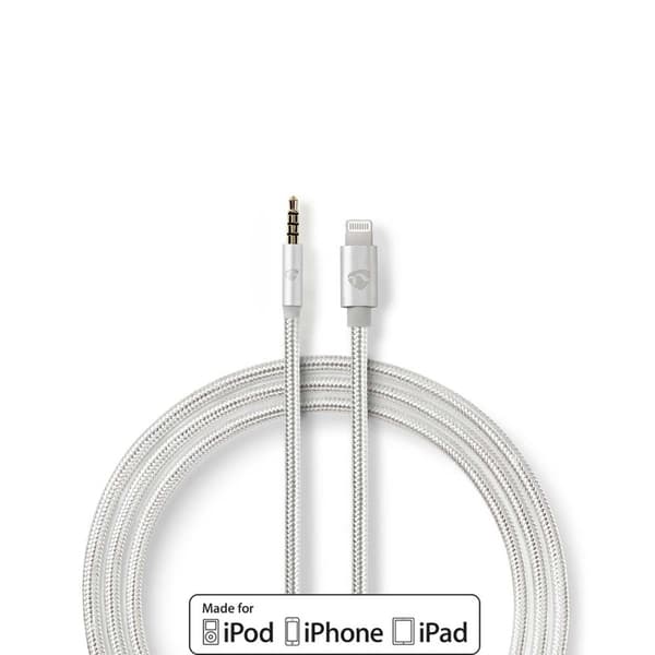 Nedis Lightning Adapter | Apple Lightning 8-Pinners | 3.5 mm Han | Gull belagt | 1.00 m | Rund | Nylon