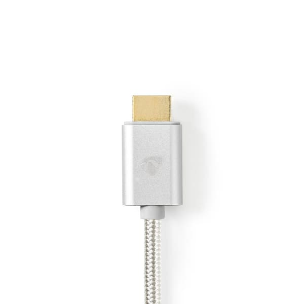 Nedis USB-C™ Sovitin | USB 3.2 Gen 1 | USB-C™ Uros | HDMI™ liitin | 4K@60Hz | 18 Gbps | 2.00 m | Pyöreä | Kullattu | Nailon / Punottu | Alumiini | Laa