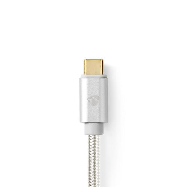 Nedis USB-C™ Sovitin | USB 3.2 Gen 1 | USB-C™ Uros | HDMI™ liitin | 4K@60Hz | 18 Gbps | 2.00 m | Pyöreä | Kullattu | Nailon / Punottu | Alumiini | Laa