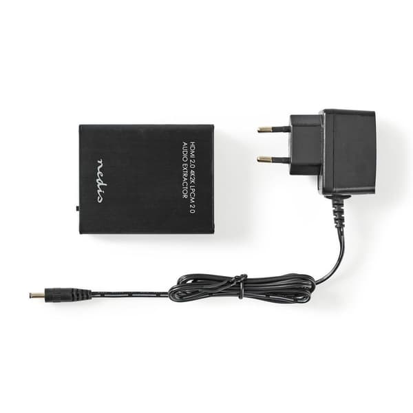 Nedis HDMI ™ Extractor | HDMI™ ingång | HDMI™ utgång / TosLink Hona / 1x 3.5 mm | Maximal upplösning: 4K@60Hz | 18 Gbps | Metall | Antracit | Presentb