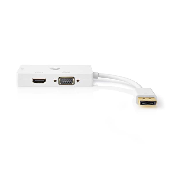 Nedis DisplayPort adapter | DisplayPort Han | DVI-D 24+1-Pins Hun / HDMI ™ -udgang / VGA Hun | 4K@60Hz | Guldplateret | Skiftelig | 0.20 m | Runde | A