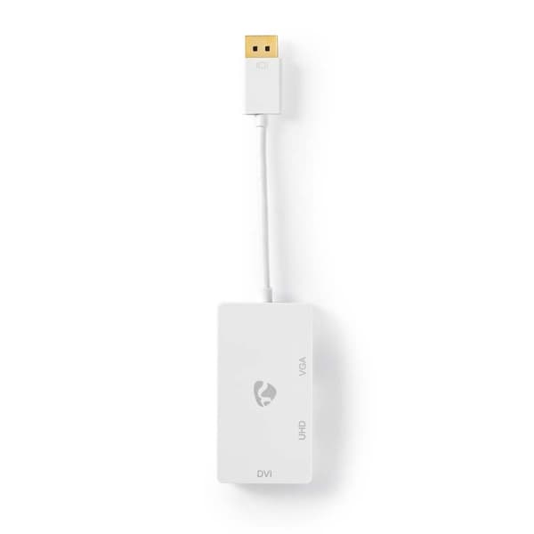Nedis DisplayPort adapter | DisplayPort Han | DVI-D 24+1-Pins Hun / HDMI ™ -udgang / VGA Hun | 4K@60Hz | Guldplateret | Skiftelig | 0.20 m | Runde | A