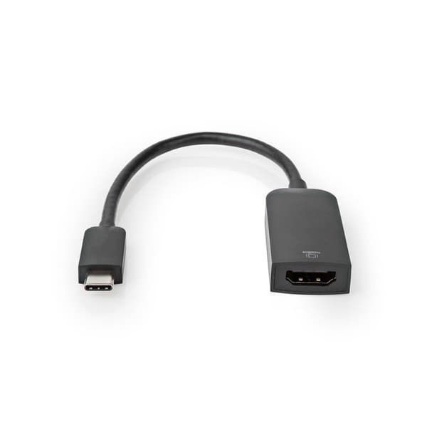 Nedis USB-C™ Adapter | USB 3.2 Gen 1 | USB-C™ Han | HDMI ™ -udgang | 4K@60Hz | 0.20 m | Runde | Nikkelplateret | PVC | Sort | Plastikpose