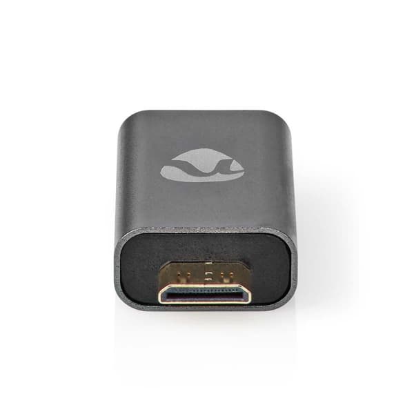 Nedis HDMI™ Adapter | HDMI™ Han / HDMI™ Mini-stik | HDMI ™ -udgang | Guldplateret | Lige | Aluminium | Gun Metal Grå | 1 stk. | Cover Window Box