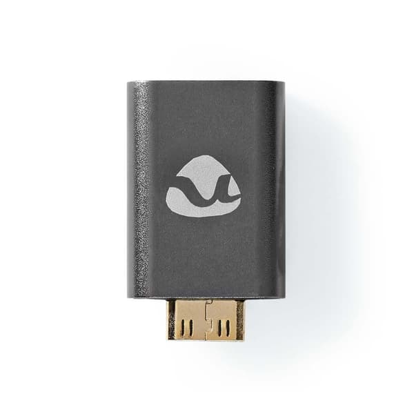 Nedis HDMI™ Adapter | HDMI™ Han / HDMI™ Mini-stik | HDMI ™ -udgang | Guldplateret | Lige | Aluminium | Gun Metal Grå | 1 stk. | Cover Window Box