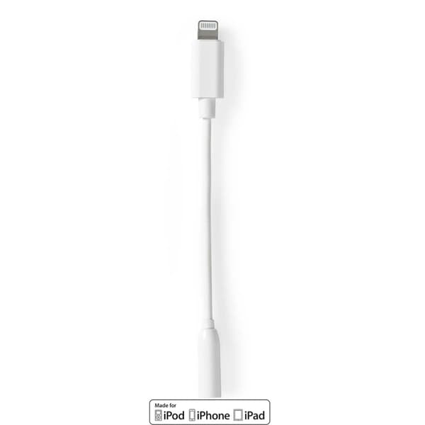 Nedis Lightning Adapter | Apple Lightning 8-Pinners | 3.5 mm Hun | Nikkel belagt | 0.10 m | Rund | PVC
