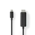 Miniatyrbillede 2 af 5: Nedis USB-C™ Adapter | USB 3.2 Gen 1 | USB-C™ Han | HDMI™ Stik | 4K@60Hz | 2.00 m | Runde | Nikkelplateret | PVC | Sort | Box