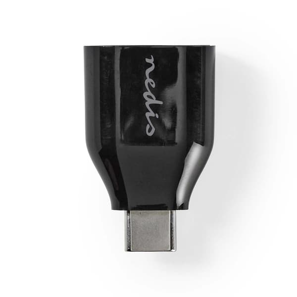 Nedis USB-C™ Adapter | USB 3.2 Gen 1 | USB-C™ Han | USB-A Hun | 5 Gbps | Runde | Nikkelplateret | Sort | Box