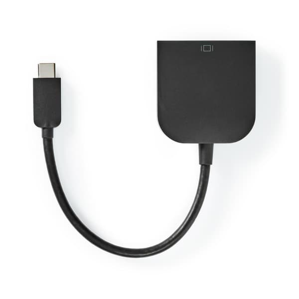 Nedis USB-C™ Adapter | USB 3.2 Gen 1 | USB-C™ Han | DVI-D 24+1-Pins Hun | 1080p | 0.20 m | Runde | Nikkelplateret | PVC | Sort | Konvolut