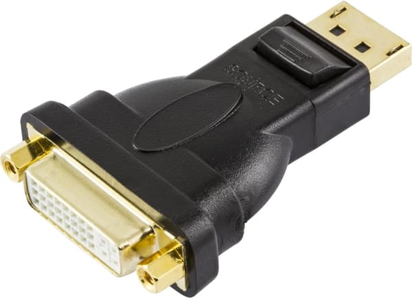 DELTACO DisplayPort till DVI-D singlelink adapter, ha - ho (DP-DVI)