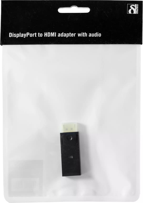 DELTACO DisplayPort till HDMI adapter, 20-pin ha - ho (DP-HDMI)