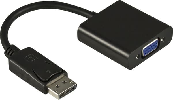 DELTACO DisplayPort til VGA-adapter, Full HD i 60Hz, svart, 0,2m