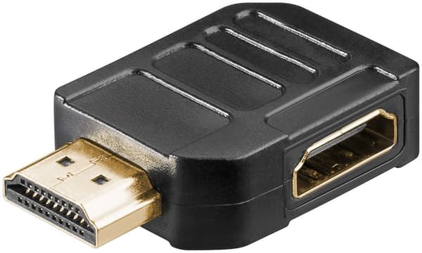 Goobay HDMI™-adapter, gullbelagt (4K @ 60 Hz) HDMI™-kontakt (type A) &gt; HDMI™-plugg (type A) 270°