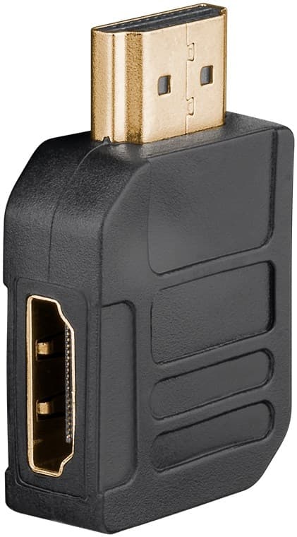 Goobay HDMI™-adapter, gullbelagt (4K @ 60 Hz) HDMI™-kontakt (type A) &gt; HDMI™-plugg (type A) 270°