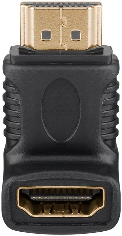 Goobay HDMI™ vinkeladapter, gullbelagt (4K @ 60 Hz) HDMI™-kontakt (type A) &gt; HDMI™-plugg (type A) 270°