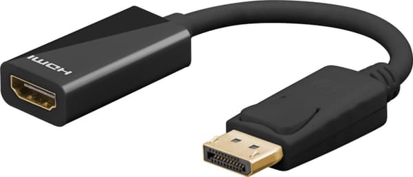 Goobay DisplayPort™/HDMI™-adapterkabel 1.2, Guldpläterad Displayport™ plugg > HDMI™-uttag (typ A)