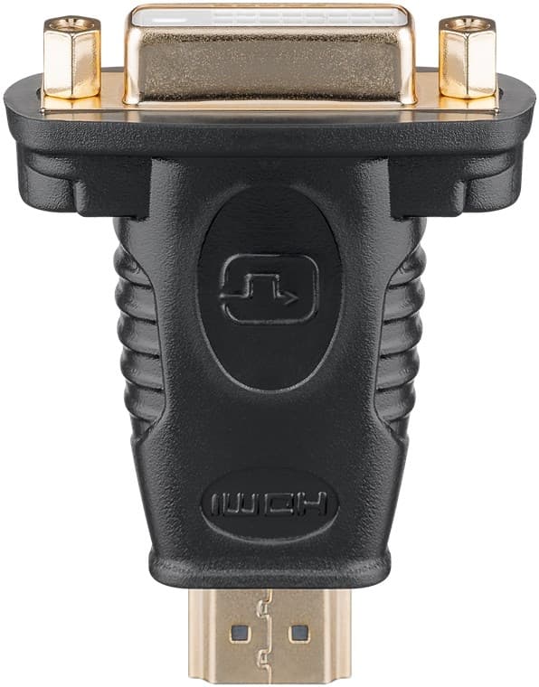 Goobay HDMI™/DVI-D-adapter, gullbelagt HDMI™-kontakt (type A) &gt; DVI-D-kontakt Dual-Link (24+1 poler)