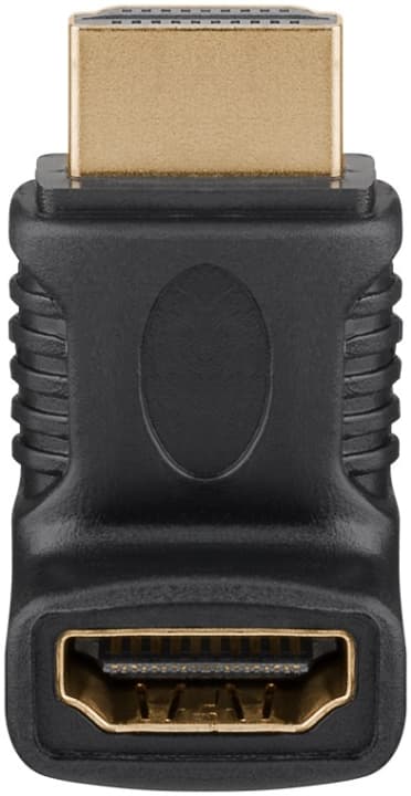 Goobay HDMI™-vinkeladapter för koaxialkabel, Guldpläterad (4K @ 60 Hz) HDMI™-uttag (typ A) > HDMI™ kontakt (typ A) 90 °