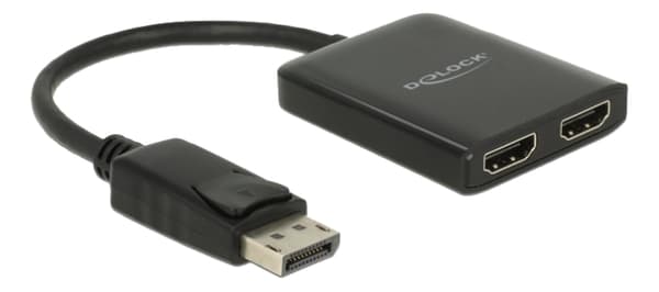 DeLOCK DisplayPort 1.2 Splitter 1 x DisplayPort inn > 2 x HDMI ut 4K 30 Hz, svart