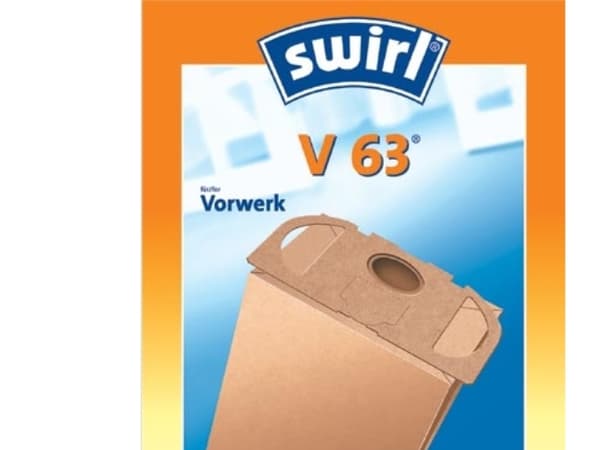 Swirl V 63 MicroPor, Cylinderdammsugare, Dammpåse, Blå, Vit, Vorverk VT 250/251/252 Tiger, 4 styck