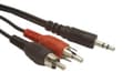 Miniatyrbild 2 av 2: 3,5mm ljudkabel hona - 2x RCA hane 1.5 m