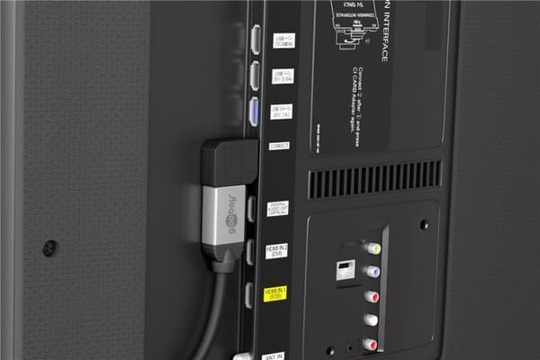 Goobay HDMI™ vinklet adapter 270°, gullbelagt, 8K @ 60 Hz HDMI™-kontakt (type A) &gt; HDMI™-plugg (type A) 270°