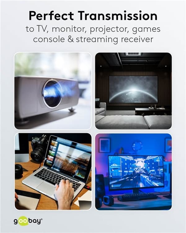 Goobay HDMI™ vinklet adapter 270°, gullbelagt, 8K @ 60 Hz HDMI™-kontakt (type A) &gt; HDMI™-plugg (type A) 270°
