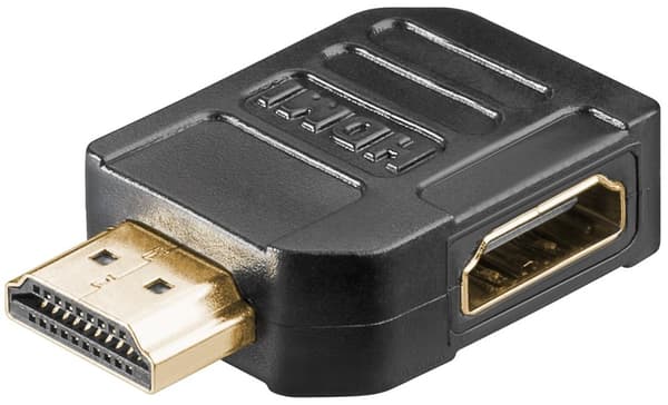 Goobay HDMI™ vinklet adapter 270°, gullbelagt, 8K @ 60 Hz HDMI™-kontakt (type A) &gt; HDMI™-plugg (type A) 270°