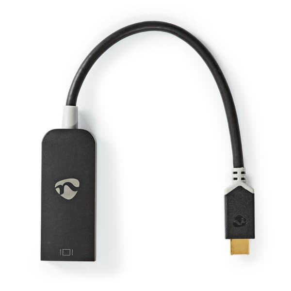 Nedis USB-C™ Adapter | USB 3.2 Gen 1 | USB-C™ Hane | DisplayPort Hona | 8K@30Hz | 0.20 m | Rund | Guldplaterad | PVC | Antracit | Kartong med fönster