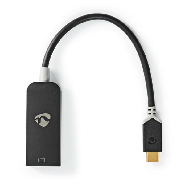 Nedis USB-C™ Adapter | USB 3.2 Gen 1 | USB-C™ Hane | DisplayPort Hona | 8K@30Hz | 0.20 m | Rund | Guldplaterad | PVC | Antracit | Kartong med fönster Antracit