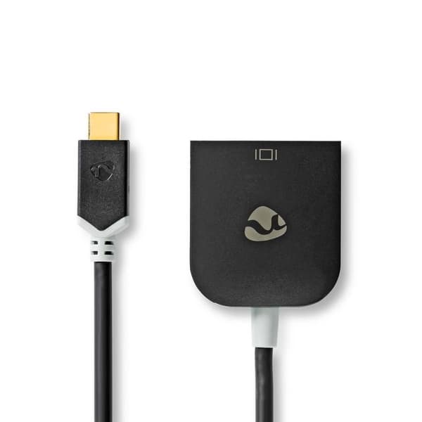 Nedis USB-C™ Adapter | USB 3.2 Gen 1 | USB-C™ Hane | VGA hona 15p | 1920x1200 | 0.20 m | Rund | Guldplaterad | PVC | Antracit | Window Box med Euro Lo