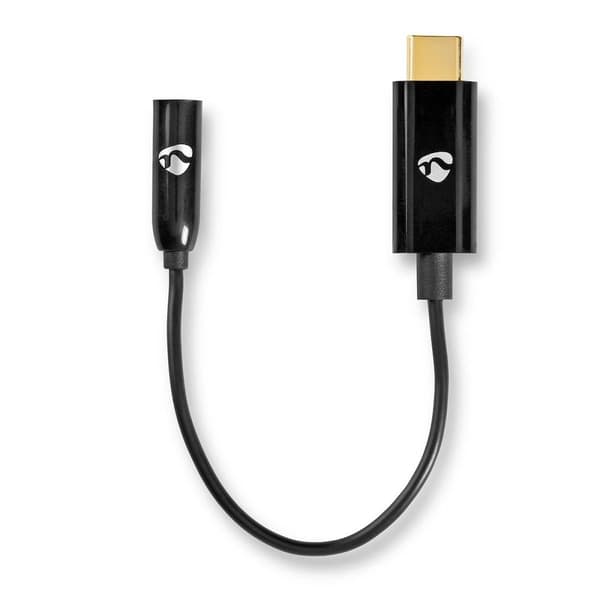 Nedis USB-C™ Adapter | USB 3.2 Gen 1 | USB-C™ Hann | 3.5 mm Hun | 0.15 m | Rund | Nikkel belagt | PVC | Sort | Boks