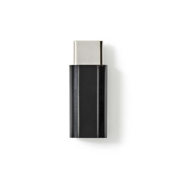 Nedis USB-C™ Adapter | USB 2.0 | USB-C™ Han | USB Micro-B Hun | 480 Mbps | Runde | Nikkelplateret | Sort | Box