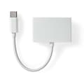 Miniatyrbillede 3 af 6: Nedis USB-C™ Adapter | USB 2.0 | USB-C™ Han | 3.5 mm Hunstik | 0.10 m | Runde | Nikkelplateret | ABS/PVC | Hvid | Box