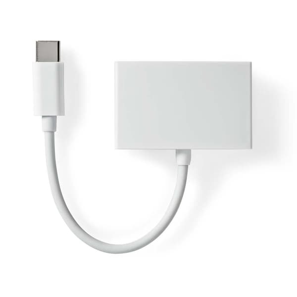 Nedis USB-C™ Adapter | USB 2.0 | USB-C™ Han | 3.5 mm Hunstik | 0.10 m | Runde | Nikkelplateret | ABS/PVC | Hvid | Box