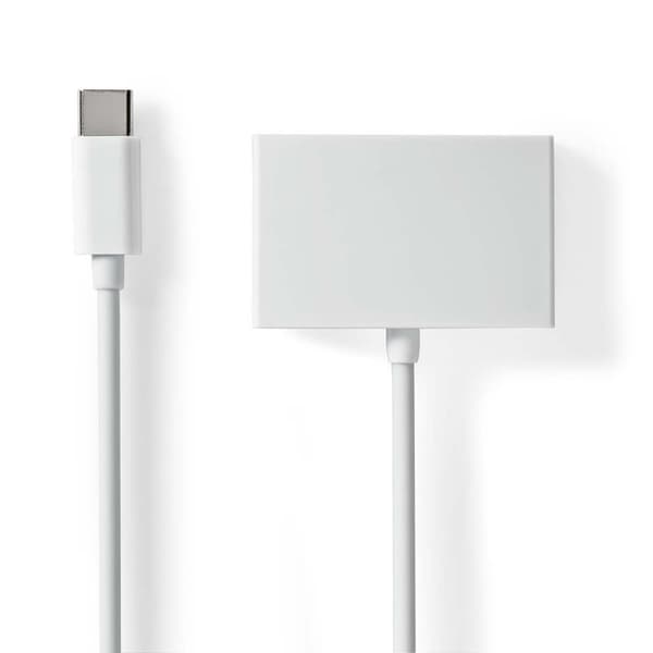 Nedis USB-C™ Adapter | USB 2.0 | USB-C™ Han | 3.5 mm Hunstik | 0.10 m | Runde | Nikkelplateret | ABS/PVC | Hvid | Box