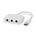 Miniatyrbillede 5 af 6: Nedis USB-C™ Adapter | USB 2.0 | USB-C™ Han | 3.5 mm Hunstik | 0.10 m | Runde | Nikkelplateret | ABS/PVC | Hvid | Box