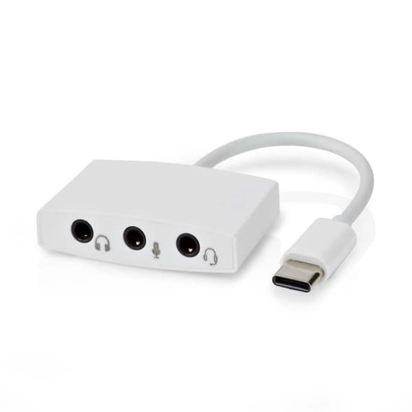 Nedis USB-C™ Adapter | USB 2.0 | USB-C™ Han | 3.5 mm Hunstik | 0.10 m | Runde | Nikkelplateret | ABS/PVC | Hvid | Box