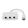Miniatyrbillede 2 af 6: Nedis USB-C™ Adapter | USB 2.0 | USB-C™ Han | 3.5 mm Hunstik | 0.10 m | Runde | Nikkelplateret | ABS/PVC | Hvid | Box