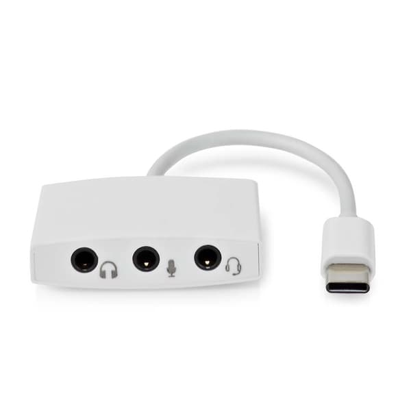 Nedis USB-C™ Adapter | USB 2.0 | USB-C™ Han | 3.5 mm Hunstik | 0.10 m | Runde | Nikkelplateret | ABS/PVC | Hvid | Box