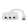 Miniatyrbillede 1 af 6: Nedis USB-C™ Adapter | USB 2.0 | USB-C™ Han | 3.5 mm Hunstik | 0.10 m | Runde | Nikkelplateret | ABS/PVC | Hvid | Box