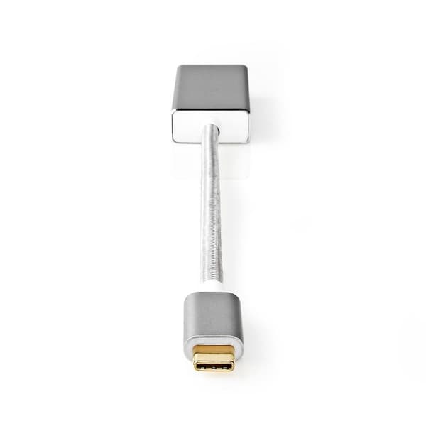 Nedis USB-C™ Adapter | USB 3.2 Gen 1 | USB-C™ Han | DisplayPort Hun | 0.20 m | Runde | Guldplateret | Flettet / Nylon | Sølv | Cover Window Box