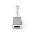 Miniatyrbillede 4 af 8: Nedis USB-C™ Adapter | USB 3.2 Gen 1 | USB-C™ Han | DisplayPort Hun | 0.20 m | Runde | Guldplateret | Flettet / Nylon | Sølv | Cover Window Box