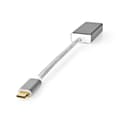 Miniatyrbillede 5 af 8: Nedis USB-C™ Adapter | USB 3.2 Gen 1 | USB-C™ Han | DisplayPort Hun | 0.20 m | Runde | Guldplateret | Flettet / Nylon | Sølv | Cover Window Box