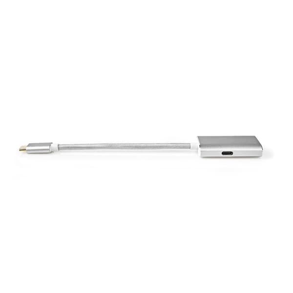 Nedis USB-C™ Adapter | USB 3.2 Gen 1 | USB-C™ Han | Mini DisplayPort Hunstik | Power delivery | 0.20 m | Runde | Guldplateret | Flettet / Nylon | Sølv