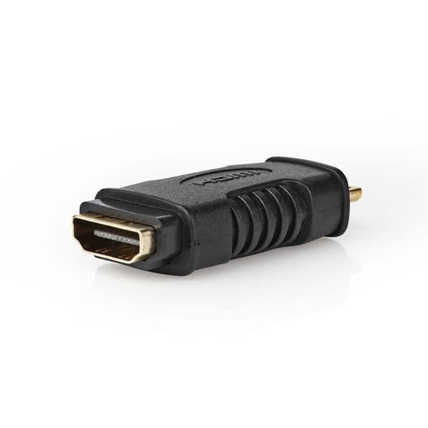 Nedis HDMI™ Adapter | HDMI™ Mini kontakt | HDMI™ Utgång | Guldplaterad | Rak | ABS | Svart | 1 st. | Blister