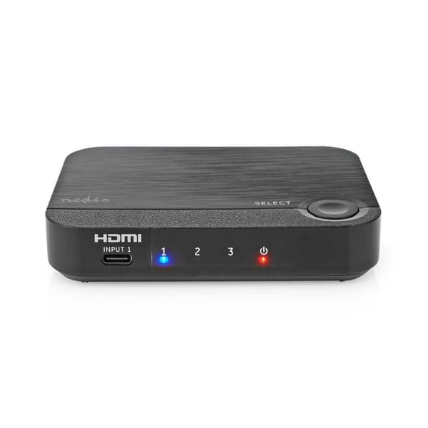 Nedis HDMI ™ Omvandlare | 1x USB-C™ / 2x HDMI™ Ingång | 1x HDMI™ utgång | Envägs | 4K@60Hz | 18 Gbps | ABS | Antracit