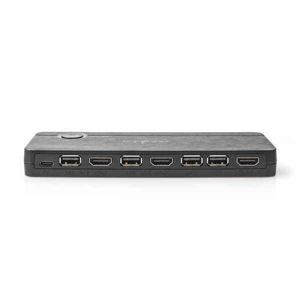 Nedis HDMI ™ Omvandlare | USB-C™ Hona / 2x HDMI™ Ingång / 4x USB A Female | 1x HDMI™ utgång | Envägs | 4K@60Hz | 18 Gbps | ABS | Antracit